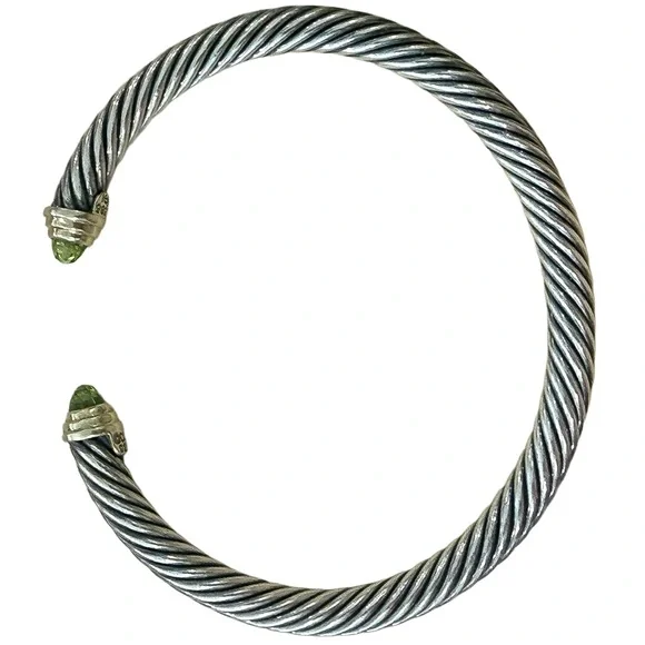 David Yurman Cable Bracelet with Peridot & 14k Yellow Gold, 5mm - Picture 2 of 8